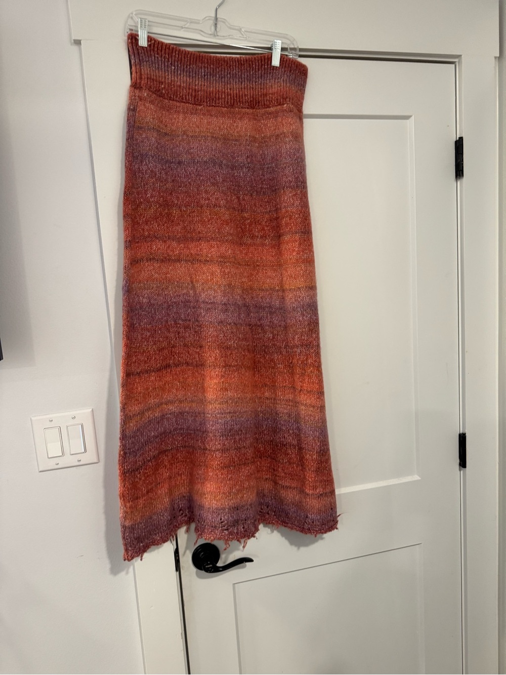 Free People Sunset Stripe Knit Maxi Skirt - Orange & Purple